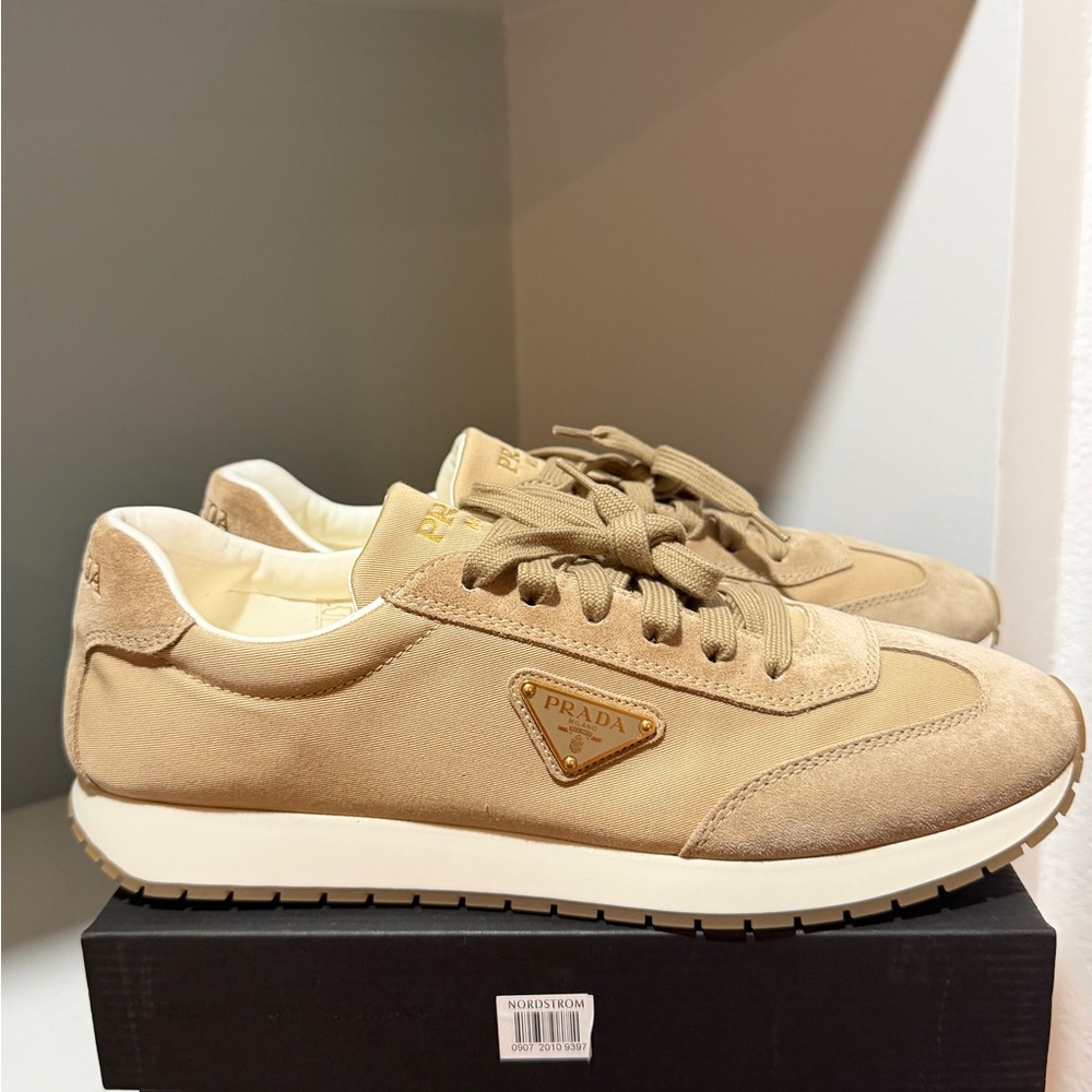 Prada Rank Sneaker Shoes New NIB Corda Tan Calzature Uomo Men’s - Picture 8 of 14